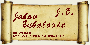 Jakov Bubalović vizit kartica